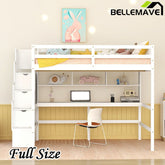 Bellemave® Full Size Loft Bed with Built - in Desk - Bellemave